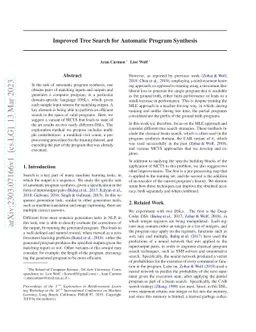 Improved Tree Search for Automatic Program Synthesis