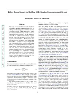 Tighter Lower Bounds for Shuffling SGD: Random Permutations and Beyond