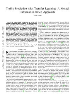 Traffic Prediction with Transfer Learning: A Mutual Information-based
  Approach