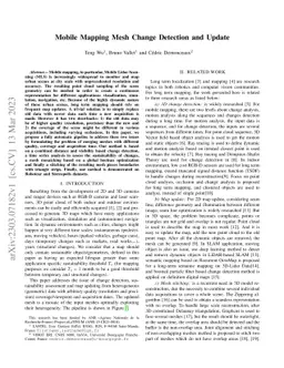 Mobile Mapping Mesh Change Detection and Update