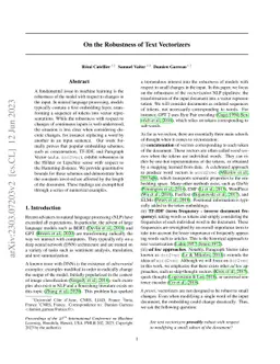 On the Robustness of Text Vectorizers