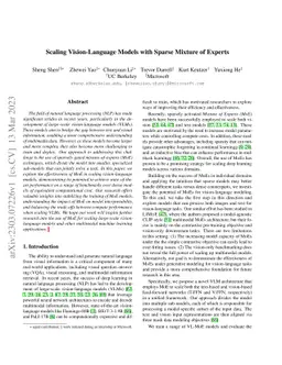 Scaling Vision-Language Models with Sparse Mixture of Experts
