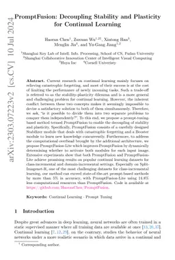PromptFusion: Decoupling Stability and Plasticity for Continual Learning