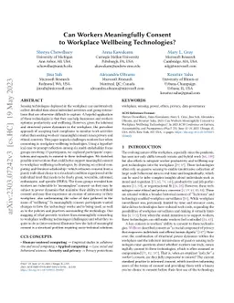 Can Workers Meaningfully Consent to Workplace Wellbeing Technologies?