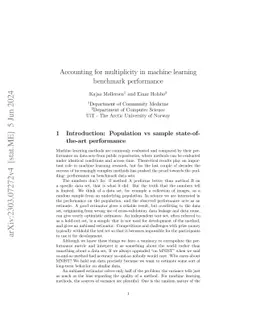 Accounting for multiplicity in machine learning benchmark performance