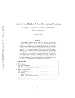 Meet in the Middle: A New Pre-training Paradigm