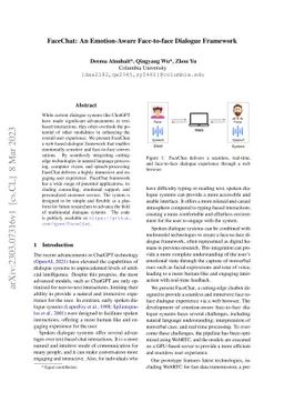 FaceChat: An Emotion-Aware Face-to-face Dialogue Framework