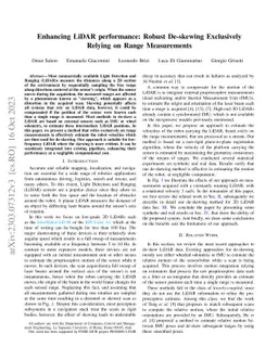 Enhancing LiDAR performance: Robust De-skewing Exclusively Relying on
  Range Measurements