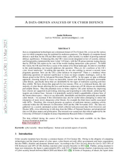 A data-driven analysis of UK cyber defence