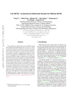 Lite DETR : An Interleaved Multi-Scale Encoder for Efficient DETR