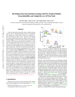 Revisiting Class-Incremental Learning with Pre-Trained Models:
  Generalizability and Adaptivity are All You Need