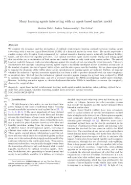 Many learning agents interacting with an agent-based market model