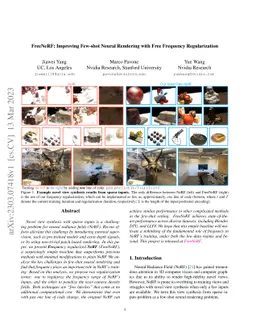 FreeNeRF: Improving Few-shot Neural Rendering with Free Frequency
  Regularization