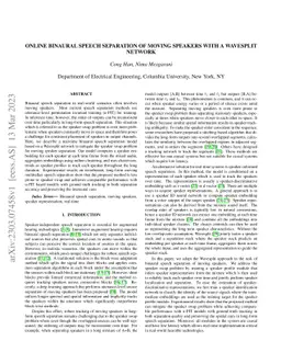Online Binaural Speech Separation of Moving Speakers With a Wavesplit
  Network