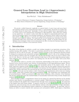 General Loss Functions Lead to (Approximate) Interpolation in High Dimensions