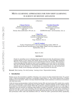 Meta-learning approaches for few-shot learning: A survey of recent
  advances
