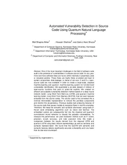Automated Vulnerability Detection in Source Code Using Quantum Natural
  Language Processing