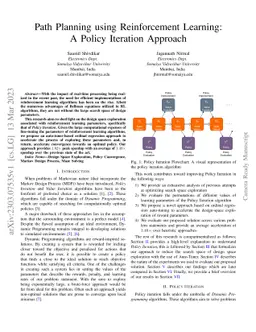 Path Planning using Reinforcement Learning: A Policy Iteration Approach