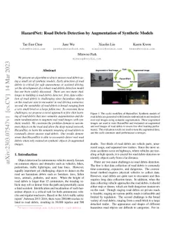HazardNet: Road Debris Detection by Augmentation of Synthetic Models