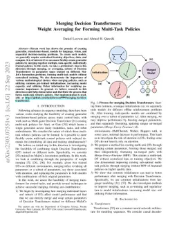 Merging Decision Transformers: Weight Averaging for Forming Multi-Task
  Policies