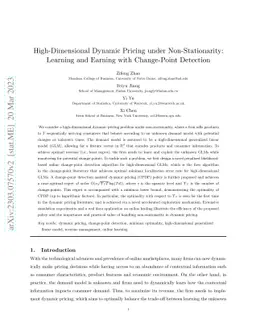 High-Dimensional Dynamic Pricing under Non-Stationarity: Learning and
  Earning with Change-Point Detection