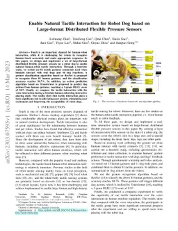 Enable Natural Tactile Interaction for Robot Dog based on Large-format
  Distributed Flexible Pressure Sensors