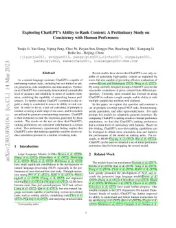 Exploring ChatGPT's Ability to Rank Content: A Preliminary Study on
  Consistency with Human Preferences
