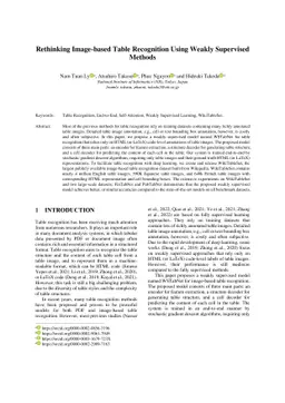 Rethinking Image-based Table Recognition Using Weakly Supervised Methods
