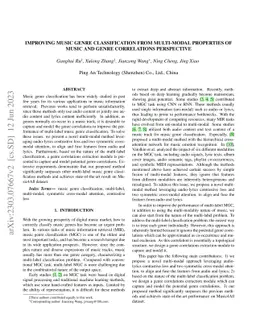 Improving Music Genre Classification from Multi-Modal Properties of
  Music and Genre Correlations Perspective