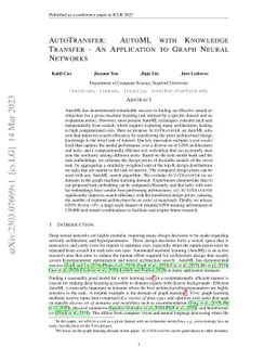AutoTransfer: AutoML with Knowledge Transfer -- An Application to Graph
  Neural Networks