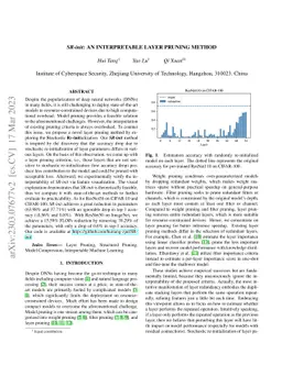 SR-init: An interpretable layer pruning method