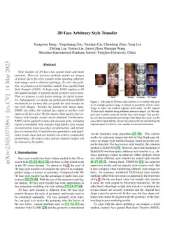 3D Face Arbitrary Style Transfer