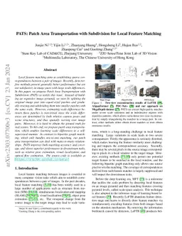 PATS: Patch Area Transportation with Subdivision for Local Feature
  Matching