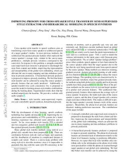 Improving Prosody for Cross-Speaker Style Transfer by Semi-Supervised
  Style Extractor and Hierarchical Modeling in Speech Synthesis