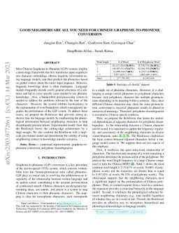 Good Neighbors Are All You Need for Chinese Grapheme-to-Phoneme
  Conversion
