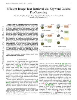 Efficient Image-Text Retrieval via Keyword-Guided Pre-Screening