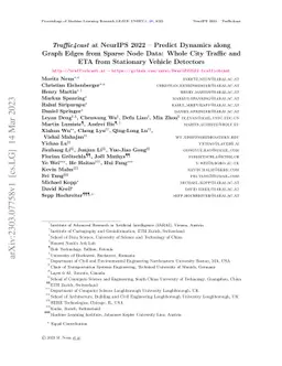 Traffic4cast at NeurIPS 2022 -- Predict Dynamics along Graph Edges from
  Sparse Node Data: Whole City Traffic and ETA from Stationary Vehicle
  Detectors