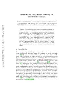 DBSCAN of Multi-Slice Clustering for Third-Order Tensors