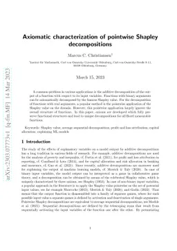 Axiomatic characterization of pointwise Shapley decompositions