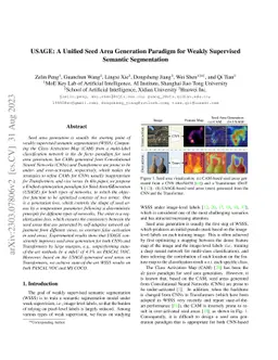 USAGE: A Unified Seed Area Generation Paradigm for Weakly Supervised
  Semantic Segmentation
