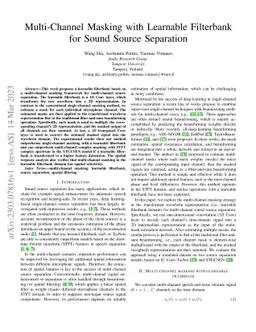 Multi-Channel Masking with Learnable Filterbank for Sound Source
  Separation