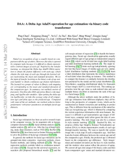 DAA: A Delta Age AdaIN operation for age estimation via binary code
  transformer