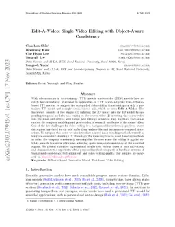 Edit-A-Video: Single Video Editing with Object-Aware Consistency