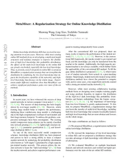 MetaMixer: A Regularization Strategy for Online Knowledge Distillation