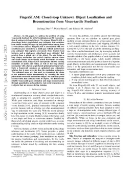 FingerSLAM: Closed-loop Unknown Object Localization and Reconstruction
  from Visuo-tactile Feedback