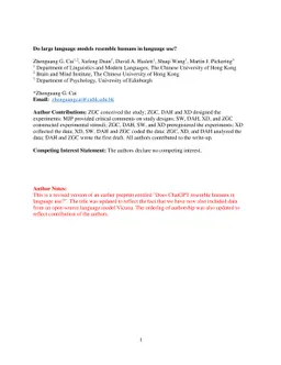 Do large language models resemble humans in language use?