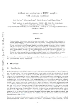 Methods and applications of PDMP samplers with boundary conditions
