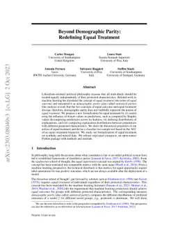 Beyond Demographic Parity: Redefining Equal Treatment