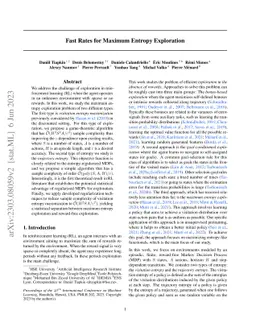 Fast Rates for Maximum Entropy Exploration