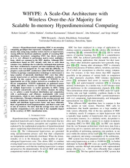 WHYPE: A Scale-Out Architecture with Wireless Over-the-Air Majority for
  Scalable In-memory Hyperdimensional Computing